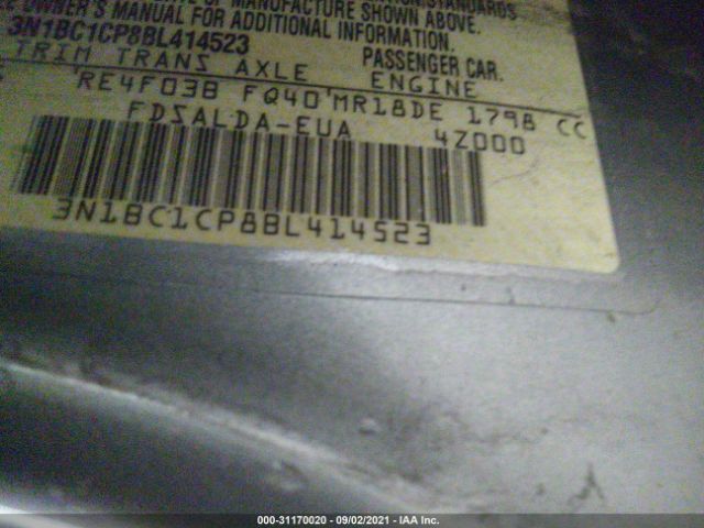 Photo 8 VIN: 3N1BC1CP8BL414523 - NISSAN VERSA 