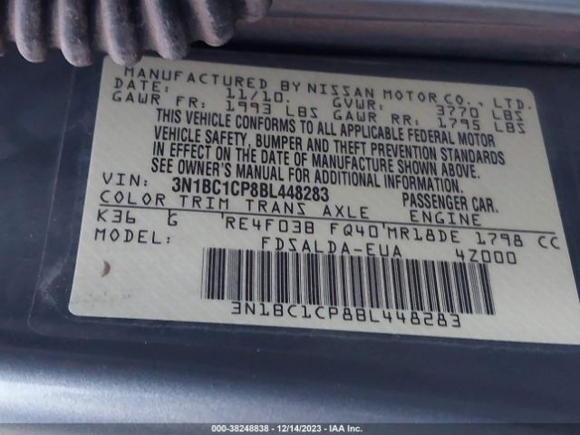 Photo 8 VIN: 3N1BC1CP8BL448283 - NISSAN VERSA 