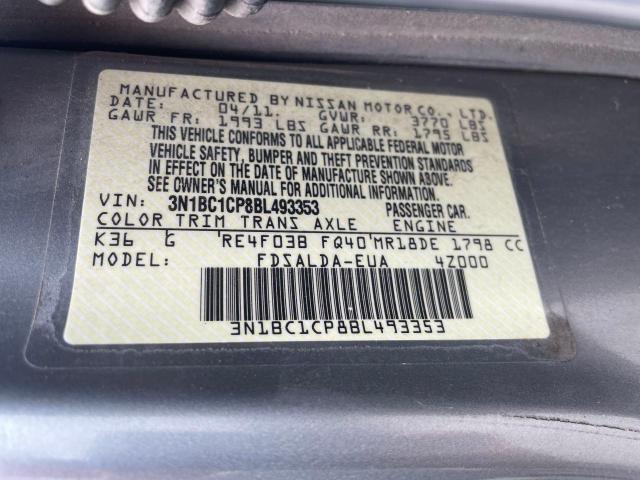 Photo 9 VIN: 3N1BC1CP8BL493353 - NISSAN VERSA S 