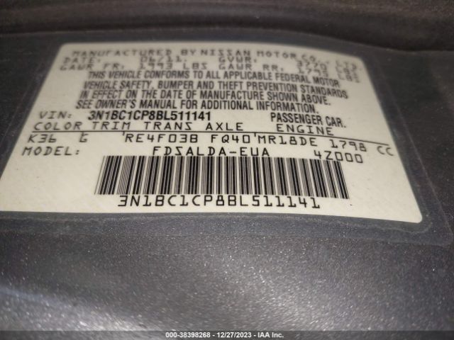 Photo 8 VIN: 3N1BC1CP8BL511141 - NISSAN VERSA 