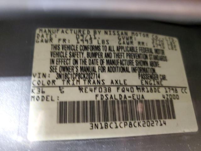 Photo 11 VIN: 3N1BC1CP8CK202714 - NISSAN VERSA 