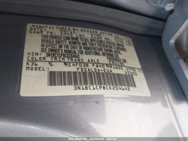 Photo 8 VIN: 3N1BC1CP8CK204642 - NISSAN VERSA 