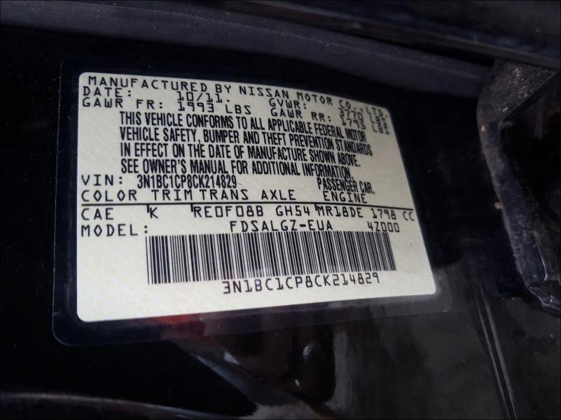 Photo 9 VIN: 3N1BC1CP8CK214829 - NISSAN VERSA S 