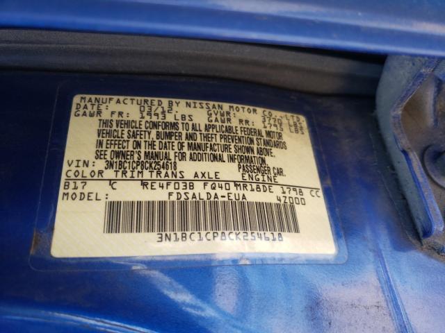 Photo 9 VIN: 3N1BC1CP8CK254618 - NISSAN VERSA S 