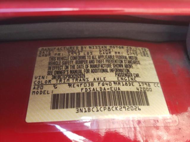 Photo 9 VIN: 3N1BC1CP8CK292026 - NISSAN VERSA S 