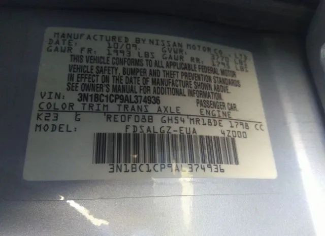 Photo 8 VIN: 3N1BC1CP9AL374936 - NISSAN VERSA 