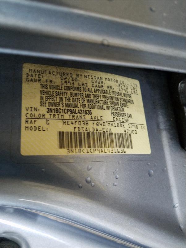 Photo 9 VIN: 3N1BC1CP9AL431636 - NISSAN VERSA S 