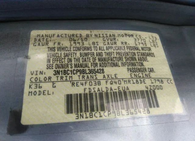 Photo 8 VIN: 3N1BC1CP9BL365428 - NISSAN VERSA 