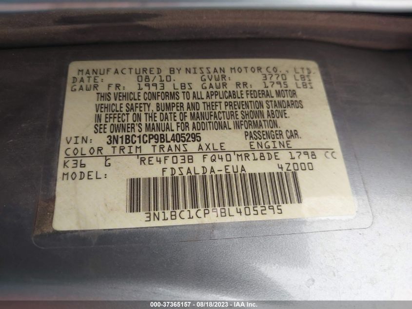 Photo 8 VIN: 3N1BC1CP9BL405295 - NISSAN VERSA 