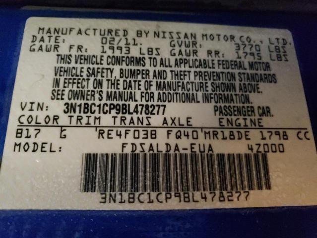 Photo 11 VIN: 3N1BC1CP9BL478277 - NISSAN VERSA S 