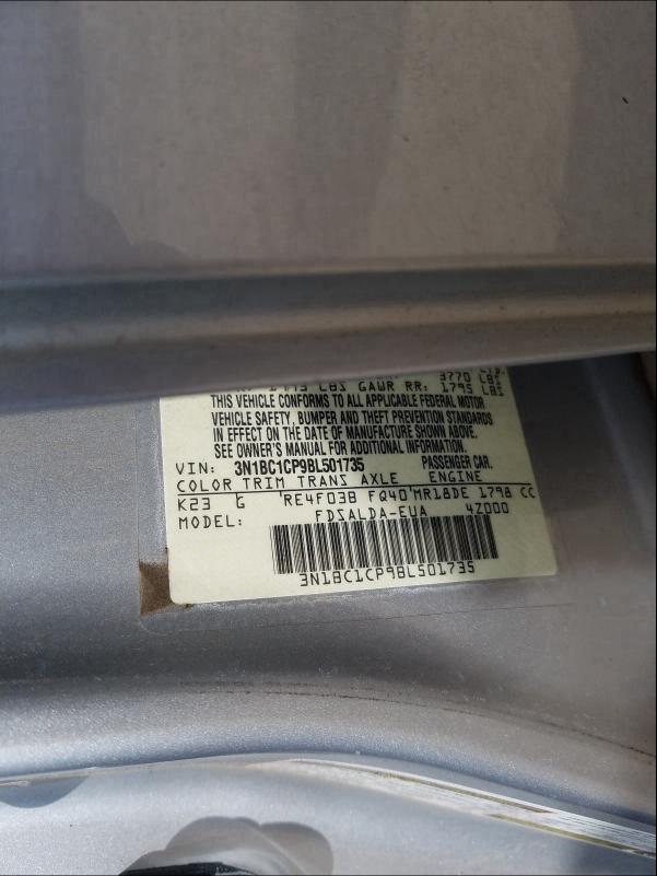 Photo 9 VIN: 3N1BC1CP9BL501735 - NISSAN VERSA S 