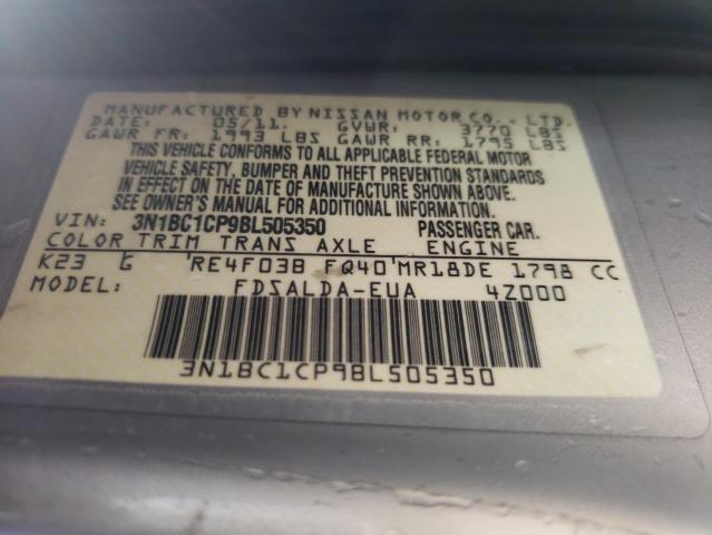 Photo 11 VIN: 3N1BC1CP9BL505350 - NISSAN VERSA S 