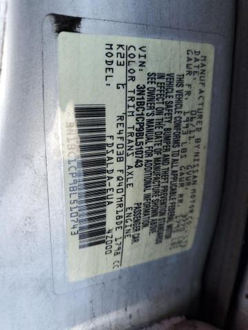 Photo 11 VIN: 3N1BC1CP9BL510743 - NISSAN VERSA S 