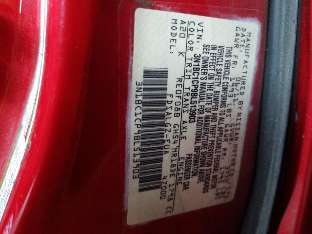 Photo 9 VIN: 3N1BC1CP9BL513903 - NISSAN VERSA S 