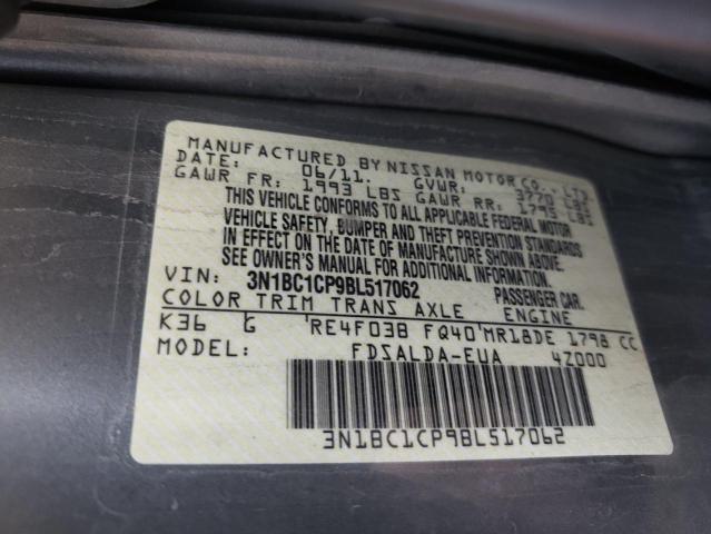 Photo 9 VIN: 3N1BC1CP9BL517062 - NISSAN VERSA S 