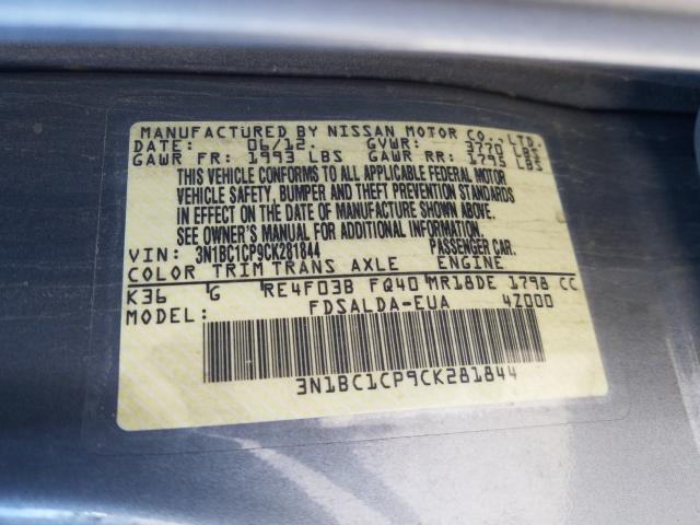 Photo 9 VIN: 3N1BC1CP9CK281844 - NISSAN VERSA S 