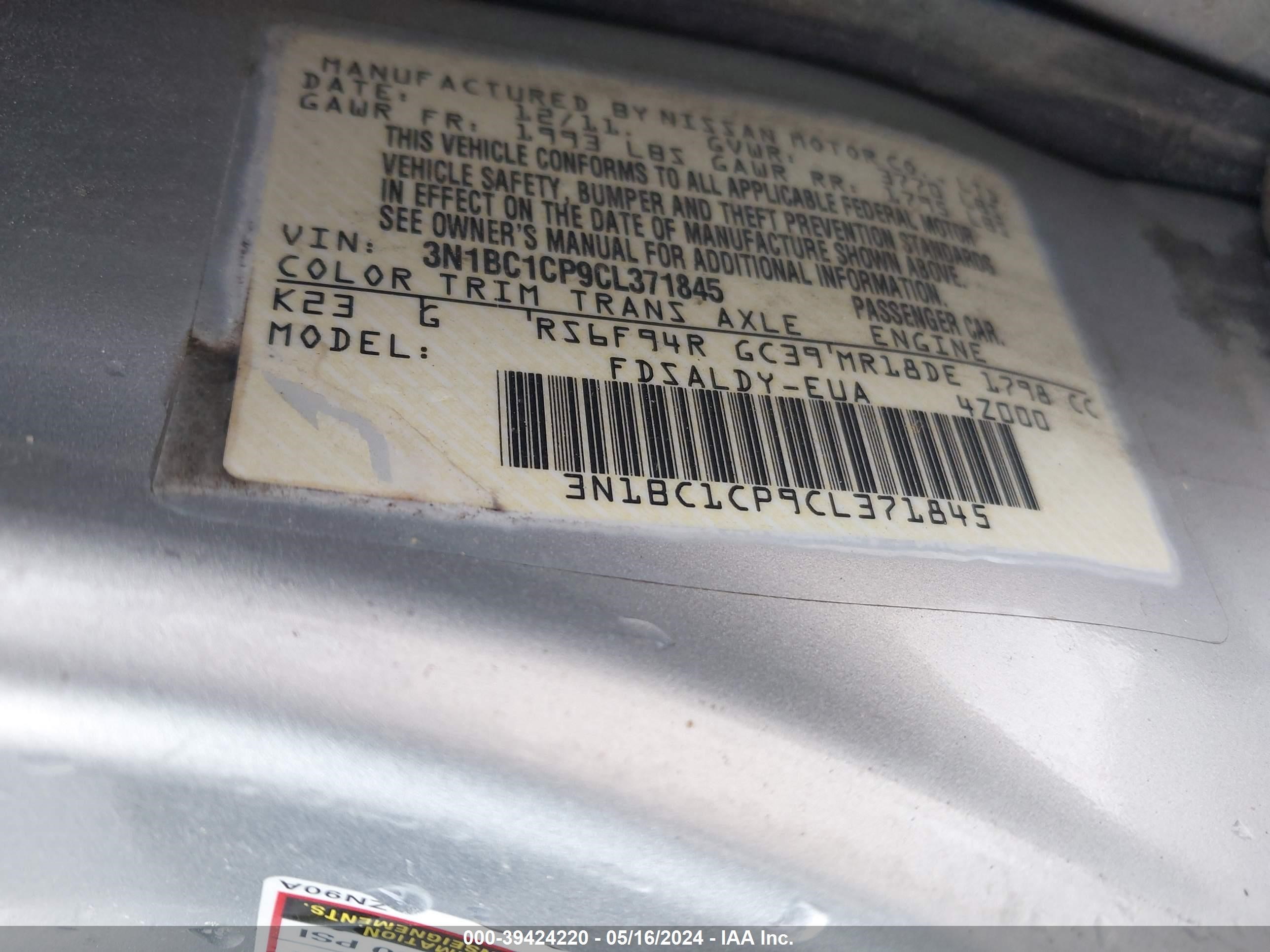 Photo 8 VIN: 3N1BC1CP9CL371845 - NISSAN VERSA 