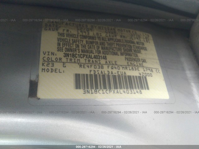 Photo 8 VIN: 3N1BC1CPXAL403148 - NISSAN VERSA 