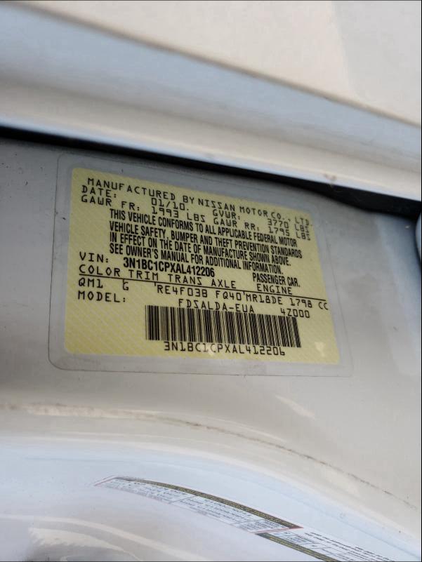 Photo 9 VIN: 3N1BC1CPXAL412206 - NISSAN VERSA S 