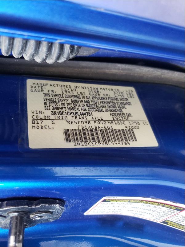 Photo 9 VIN: 3N1BC1CPXBL444784 - NISSAN VERSA S 