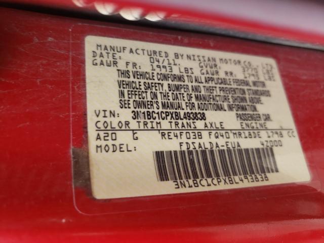 Photo 9 VIN: 3N1BC1CPXBL493838 - NISSAN VERSA S 