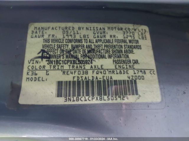 Photo 8 VIN: 3N1BC1CPXBL505924 - NISSAN VERSA 