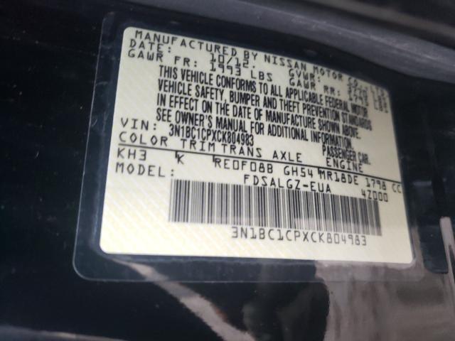 Photo 9 VIN: 3N1BC1CPXCK804983 - NISSAN VERSA S 