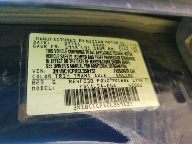 Photo 9 VIN: 3N1BC1CPXCL359137 - NISSAN VERSA 