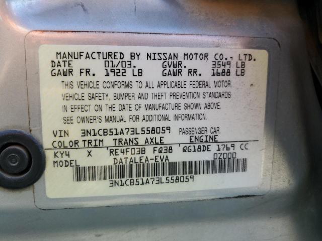 Photo 12 VIN: 3N1CB51A73L558059 - NISSAN SENTRA GXE 