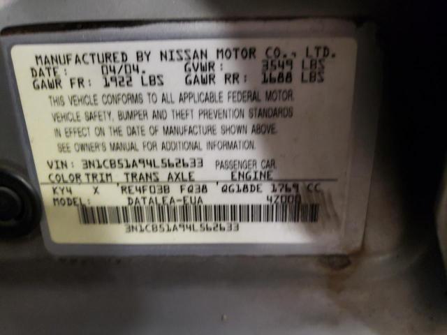 Photo 11 VIN: 3N1CB51A94L562633 - NISSAN SENTRA 