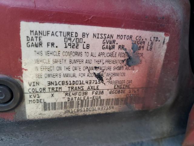 Photo 11 VIN: 3N1CB51D01L437154 - NISSAN SENTRA XE 