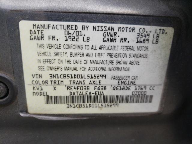 Photo 9 VIN: 3N1CB51D01L515299 - NISSAN SENTRA XE 