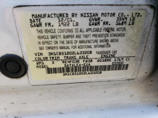 Photo 12 VIN: 3N1CB51D02L633208 - NISSAN SENTRA XE 