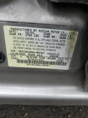 Photo 11 VIN: 3N1CB51D06L481467 - NISSAN SENTRA 1.8 