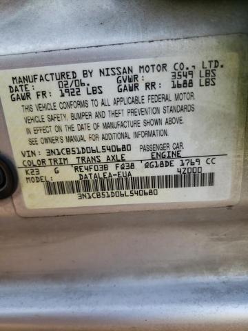 Photo 11 VIN: 3N1CB51D06L540680 - NISSAN SENTRA 