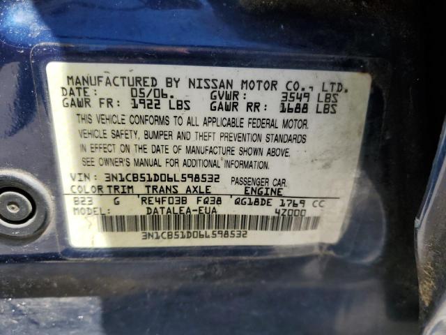 Photo 11 VIN: 3N1CB51D06L598532 - NISSAN SENTRA 