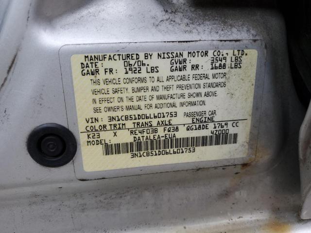 Photo 11 VIN: 3N1CB51D06L601753 - NISSAN SENTRA 