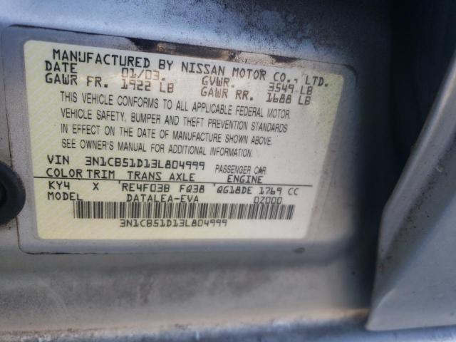 Photo 11 VIN: 3N1CB51D13L804999 - NISSAN SENTRA 