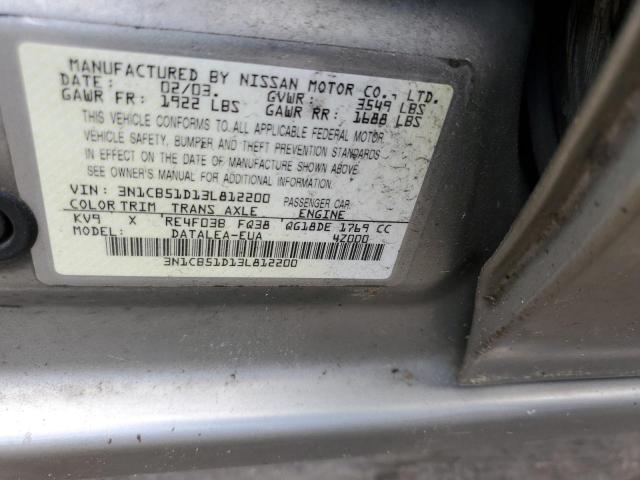 Photo 11 VIN: 3N1CB51D13L812200 - NISSAN SENTRA 