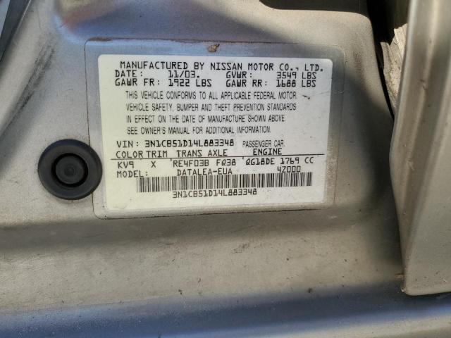 Photo 11 VIN: 3N1CB51D14L883348 - NISSAN SENTRA 1.8 