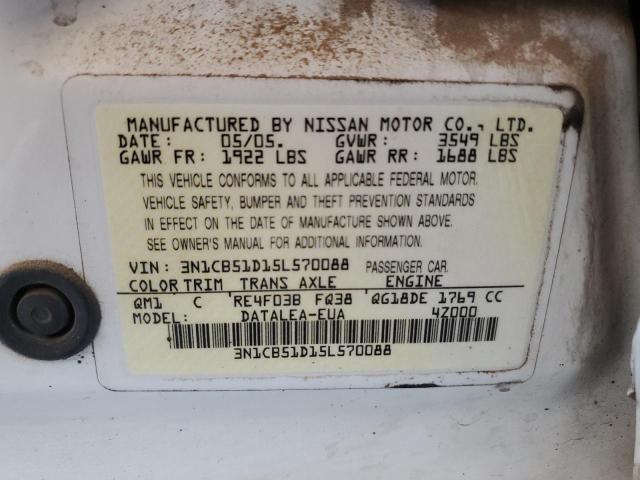 Photo 11 VIN: 3N1CB51D15L570088 - NISSAN SENTRA AUT 