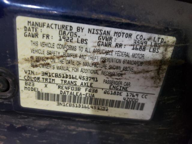 Photo 11 VIN: 3N1CB51D16L453791 - NISSAN SENTRA 