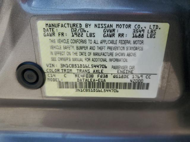 Photo 11 VIN: 3N1CB51D16L544706 - NISSAN SENTRA 