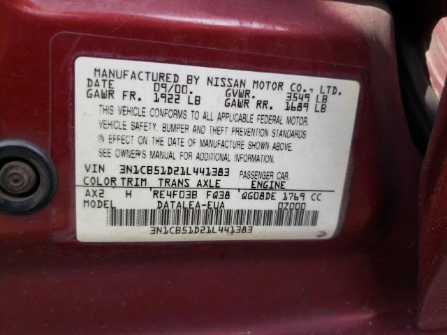 Photo 12 VIN: 3N1CB51D21L441383 - NISSAN SENTRA 