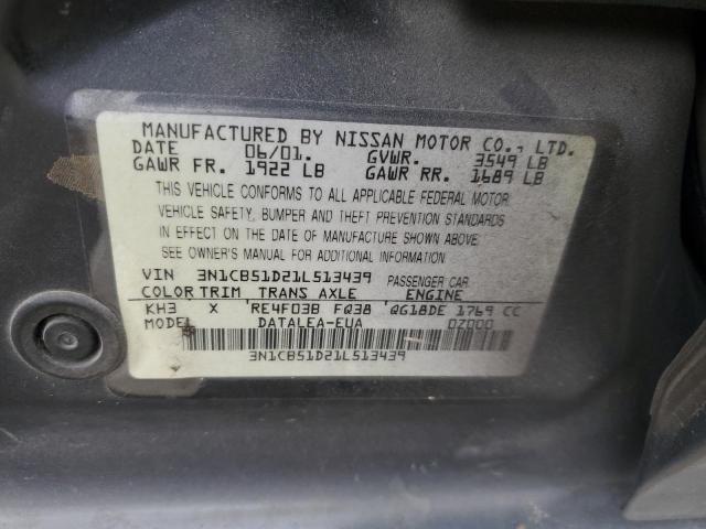 Photo 11 VIN: 3N1CB51D21L513439 - NISSAN SENTRA XE 