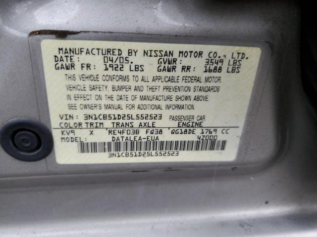 Photo 11 VIN: 3N1CB51D25L552523 - NISSAN SENTRA 