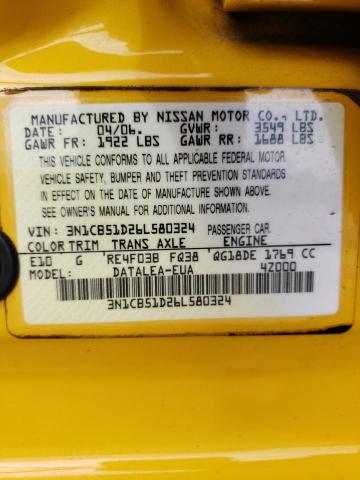 Photo 11 VIN: 3N1CB51D26L580324 - NISSAN SENTRA 