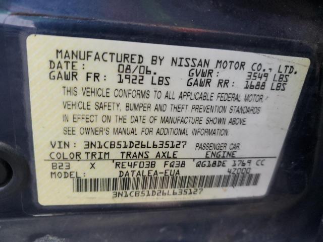 Photo 11 VIN: 3N1CB51D26L635127 - NISSAN SENTRA 