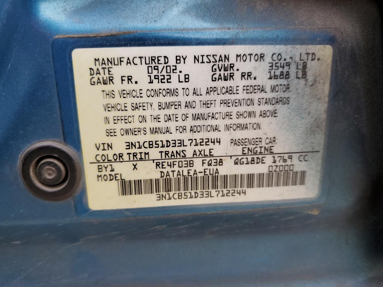 Photo 11 VIN: 3N1CB51D33L712244 - NISSAN SENTRA 