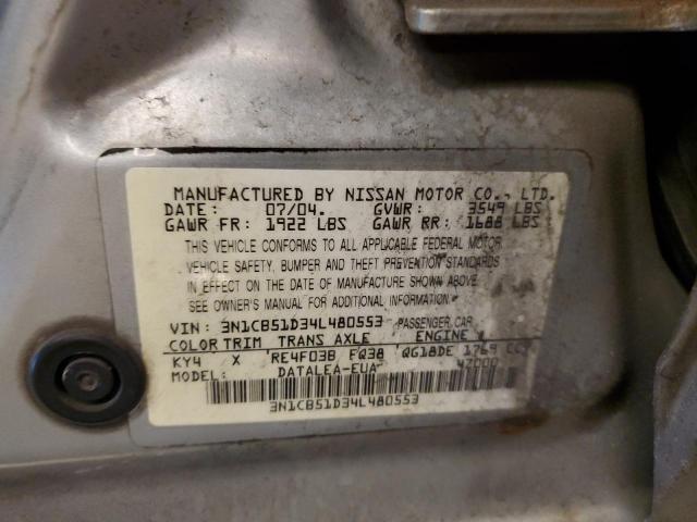 Photo 11 VIN: 3N1CB51D34L480553 - NISSAN SENTRA 